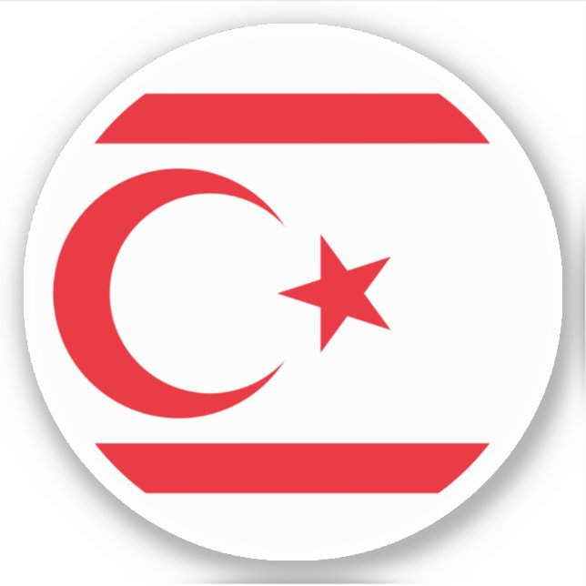 Türkische Republik Nordzypern Flaggenaufkleber Aufkleber (Vorderseite)