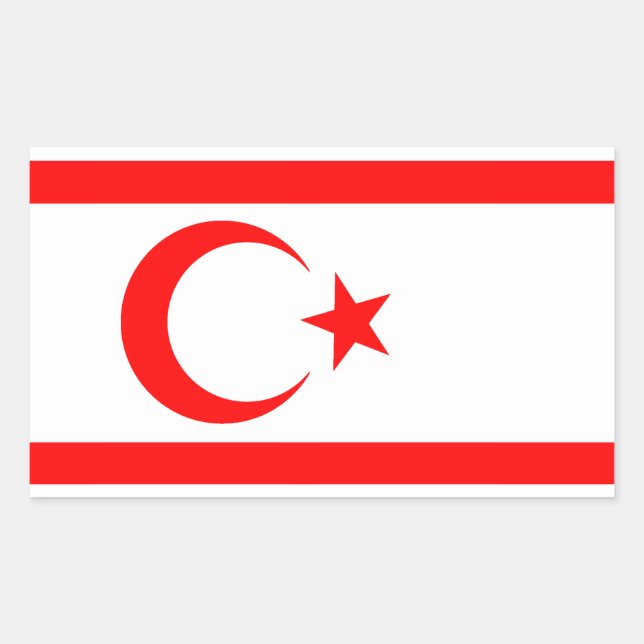 Türkische Republik Nordzypern Rechteckiger Aufkleber (Vorderseite)