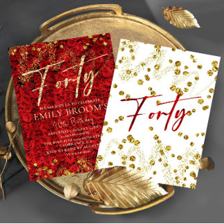 Türkische Rose 40. Geburtstag 40 Einladung