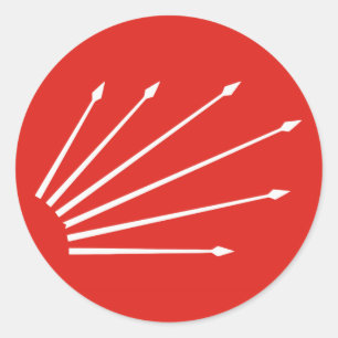 Türkische sechs Pfeile Runder Aufkleber