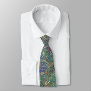 Türkische See-Paisley-Pfau-Farben-Hochzeit Krawatte