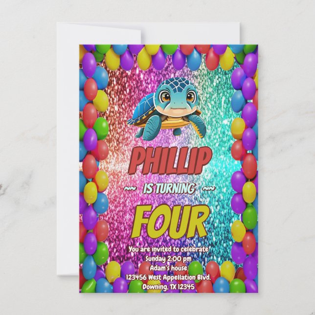 Türkische Sondercharakter Geburtstag einladen Einladung (Vorderseite)