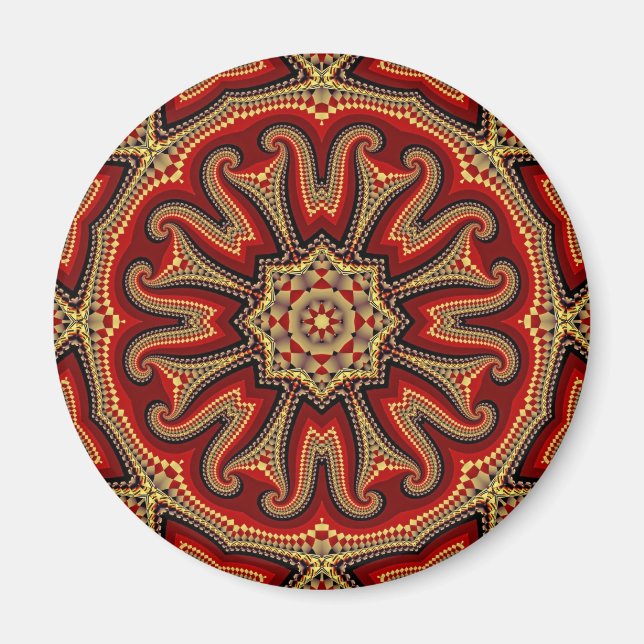 Türkische Tile Mandala Magnet (Vorne)