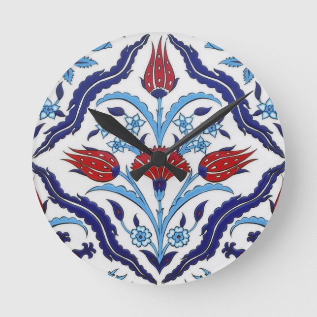 Türkische Tulpen Wanduhr (Vorderseite)