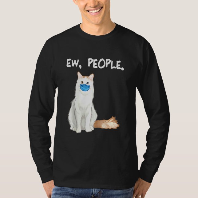 Türkische Van Ew People Cat Wear Gesichtsmaske T-Shirt (Vorderseite)