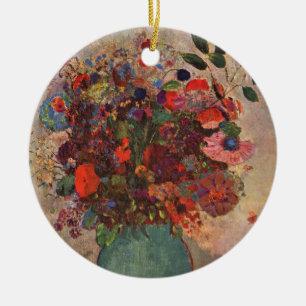 Türkische Vase von Odilon Redon, Vintage Blume Art Keramikornament