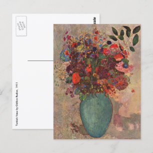 Türkische Vase von Odilon Redon, Vintage-Blumen-Ku Postkarte