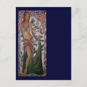 Türkischer Bly Dancer mit traditioneller Art Backg Postkarte