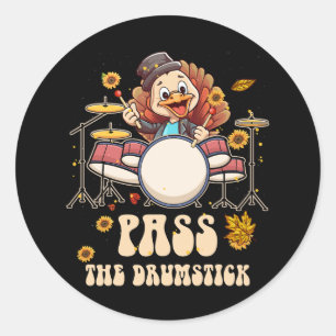 Türkischer Drummer Drummer Erntedank Drum Pass Runder Aufkleber