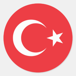 Türkischer Flaggenzirkel Runder Aufkleber