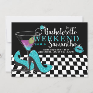 Türkischer Glitzer Glam Bachelorette Wochenende Einladung