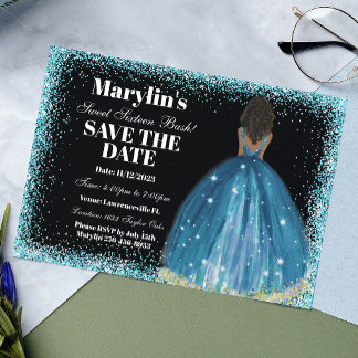 Türkischer Glitzer Princess 16 . Geburtstag Bash Save The Date