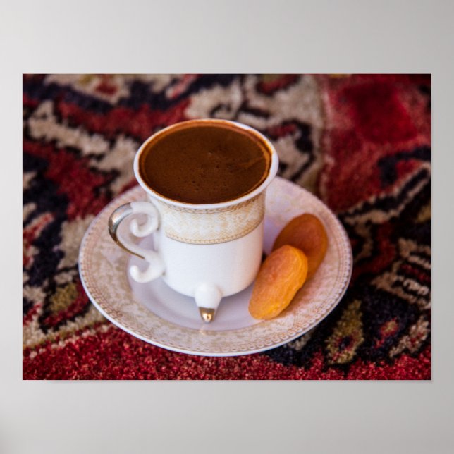 Türkischer Kaffee und Obst Poster (Vorne)
