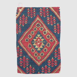 Türkischer Kilim Tepet Rug Antique Red Blue Golfhandtuch