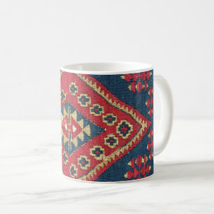 Türkischer Kilim-Teppich-Rot Blau Antik  Kaffeetasse