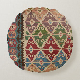 Türkischer Kilim Teppich Rug Rundes Kissen