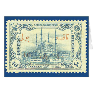 türkischer osmanischer Stempel vintage - blau & we