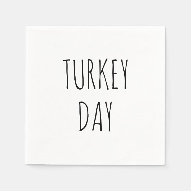 Türkischer Tag Schwarz Handschrift Erntedank Serviette (Vorderseite)