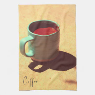 Türkischer Tasse-Cup mit Kaffee-Rich Foie Geschirrtuch