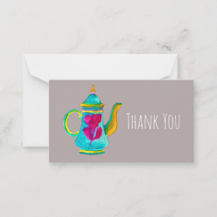 Türkischer Teekessel in Whimsikfarbe Mitteilungskarte
