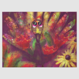 Türkischer Vogel Blumengelb, weißlich Seidenpapier