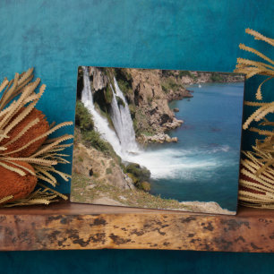 Türkischer Wasserfall Duden mit mediterranem Meer Fotoplatte