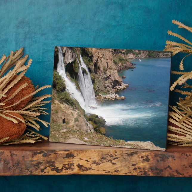 Türkischer Wasserfall Duden mit mediterranem Meer Fotoplatte (Seite)