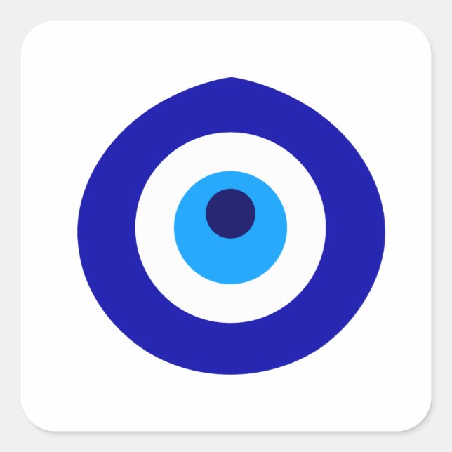 Türkisches Amulett namens Nazar Quadratischer Aufkleber (Vorderseite)