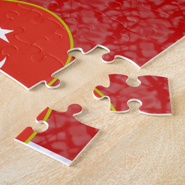 Türkisches Angel Schwarzes Haar mit Fahne verkleid Puzzle (Seite)