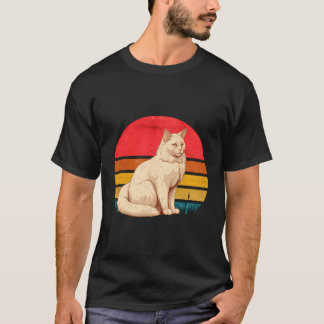 Türkisches Angora-Sonnenuntergang Retro-Vintage-De T-Shirt