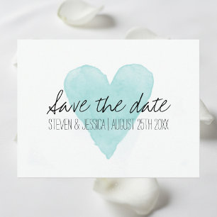 Türkisches Aquarellherz Save the Date Postkarten