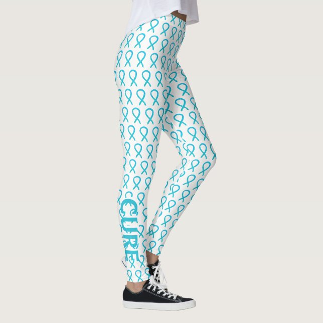 Türkisches Bewusstsein Ribbon Hope & Cure Leggings (Rechts)