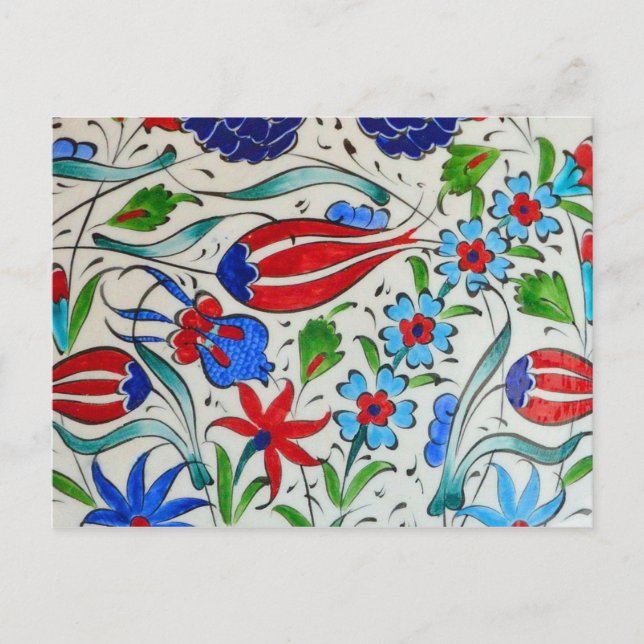 Türkisches Blumendesign Postkarte (Vorderseite)