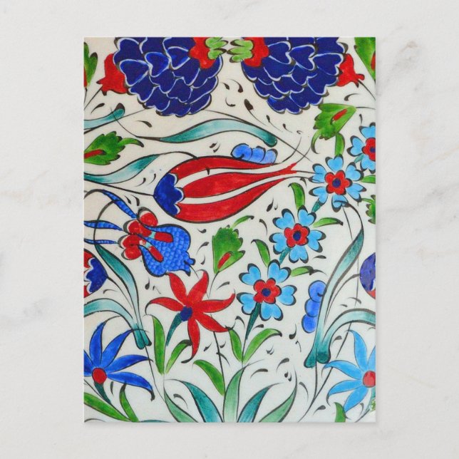 Türkisches Blumendesign Postkarte (Vorderseite)