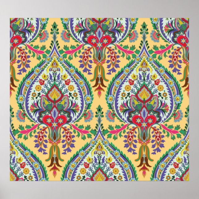 Türkisches Dekorationsmuster, nahtlos. Vintager Is Poster (Vorne)