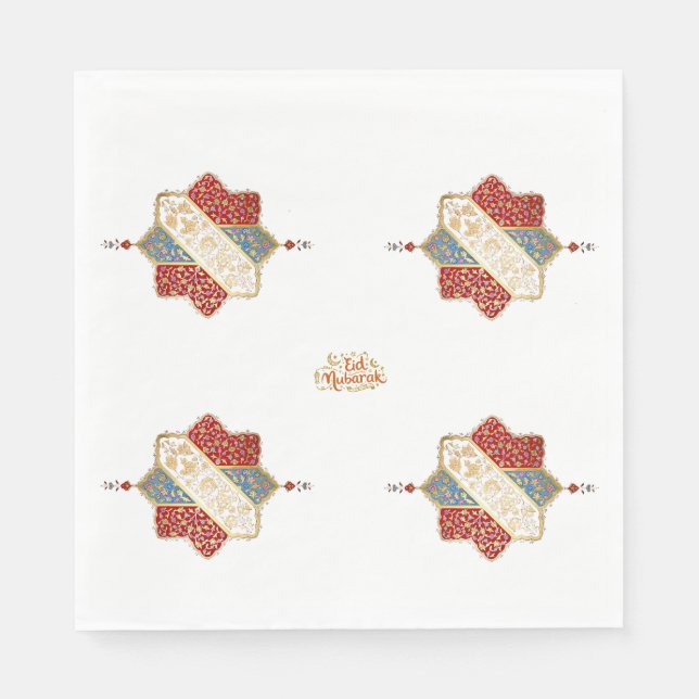 Türkisches Design elegantes Eid Mubarak Serviette (Vorderseite)