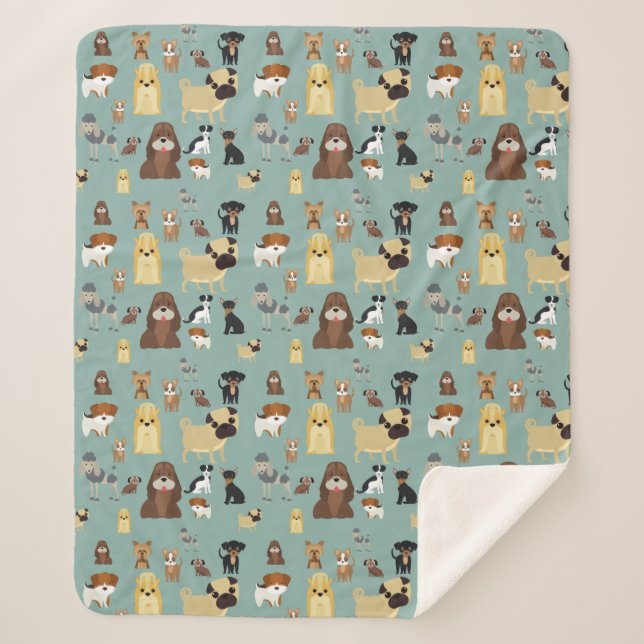 Türkisches Hundemuster Sherpadecke (Vorderseite)