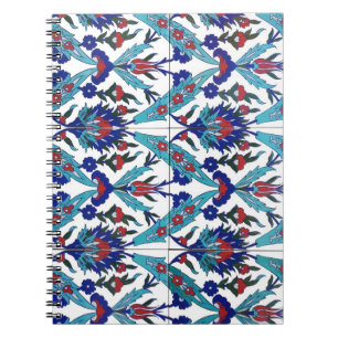 Türkisches Iznik-Blumenmuster Notizblock