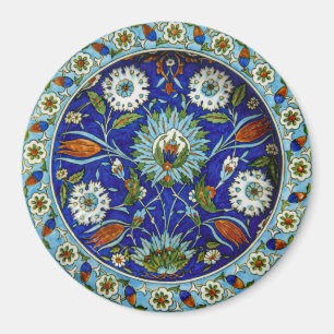 Türkisches Iznik Symmetrische Blume Motif-Muster Magnet