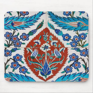 Türkisches Keramik-Blumenmuster Mousepad
