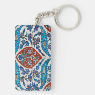 Türkisches Keramik-Blumenmuster Schlüsselanhänger