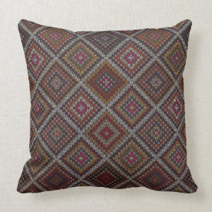 Türkisches Kilim farbiges Stammesmosaik Kissen
