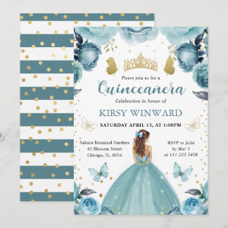 Türkisches Kleid Rotes Haar Prinzessin Quinceanera Einladung