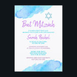 Türkisches Lila Bat Mitzvah Einladung<br><div class="desc">Lila türkisches Bat Mitzvah</div>