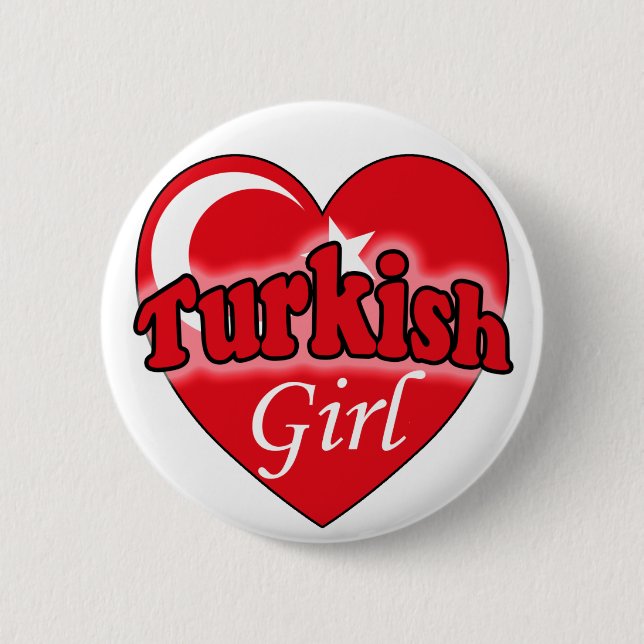 Türkisches Mädchen Button (Vorderseite)