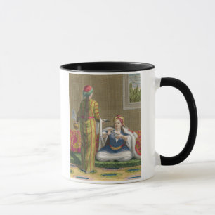 Türkisches Mädchen, Kaffee auf dem Sofa, 18. Cen Tasse