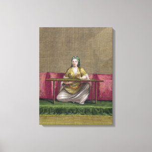 Türkisches Mädchen, Stickerei, 18. Jahrhundert (Gr Leinwanddruck