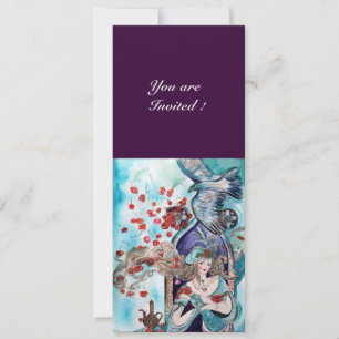 TÜRKISCHES MÄRCHEN ,hellrot blau weiß lila Einladung