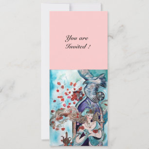 TÜRKISCHES MÄRCHEN ,hellrot blau weiß rosa Einladung
