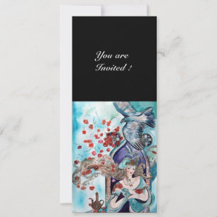 TÜRKISCHES MÄRCHEN, hellrot blau weiß schwarz Einladung